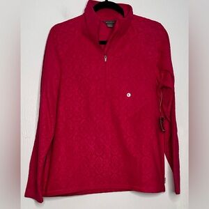 Women’s Eddie Bauer Red Quarter-Zip Sweetshirt.  NWT. Size Large